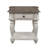 Liberty Furniture - MAGNOLIA MANOR RECTANGULAR END TABLE - White|Light Brown Wood - Tables