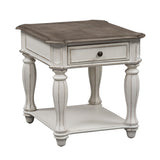 Liberty Furniture - MAGNOLIA MANOR RECTANGULAR END TABLE - White|Light Brown Wood - Tables - Additional View 2