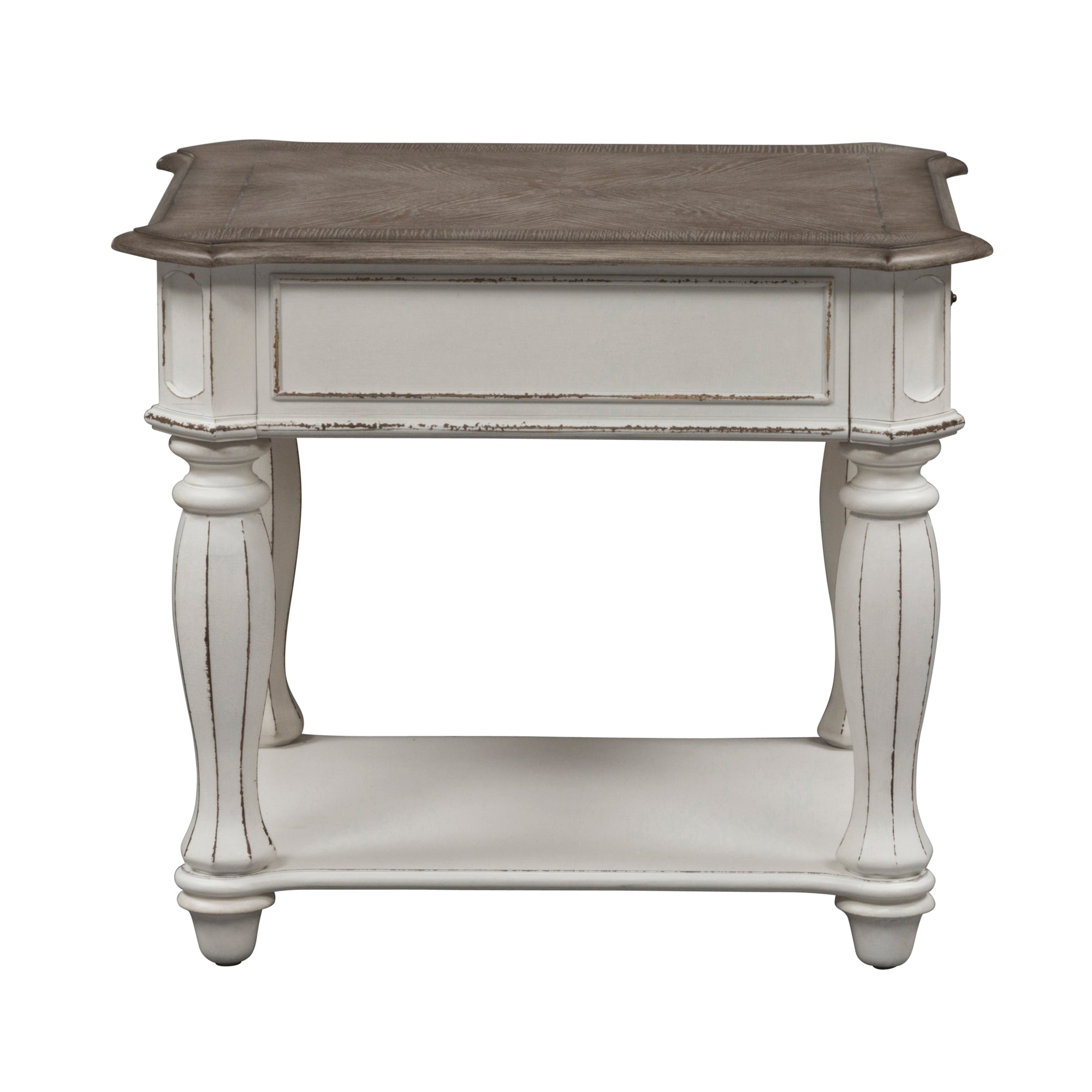 Liberty Furniture - MAGNOLIA MANOR RECTANGULAR END TABLE - White|Light Brown Wood - Tables - Additional View 3