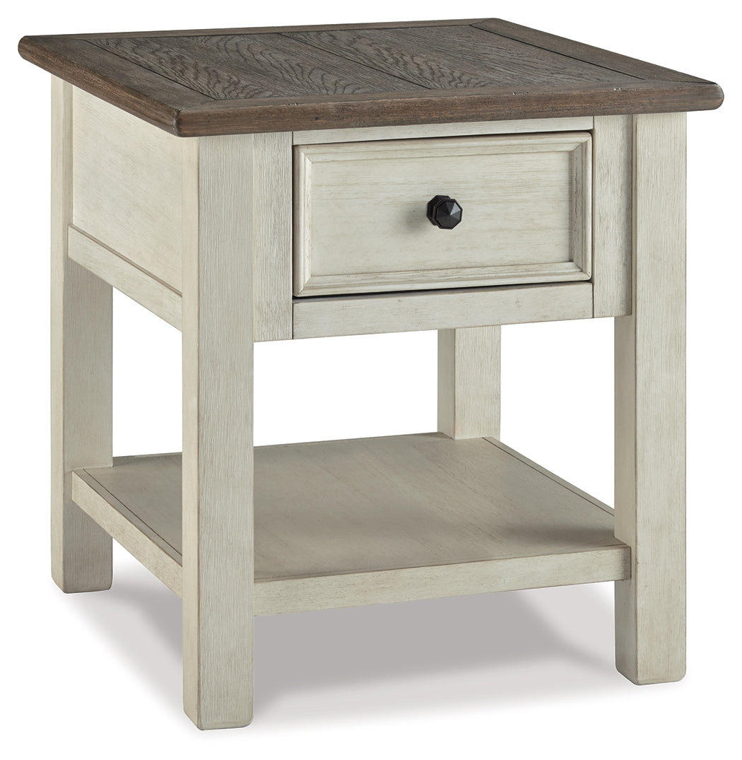 Ashley Furniture - BOLANBURG END TABLE - White Wood - Tables