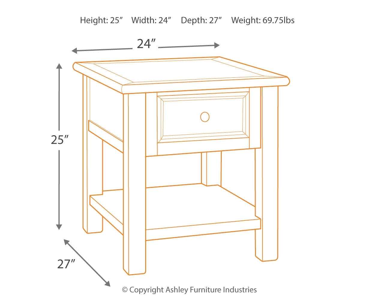 Ashley Furniture - BOLANBURG END TABLE - White Wood - Tables - Additional View 2