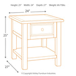 Ashley Furniture - BOLANBURG END TABLE - White Wood - Tables - Additional View 2