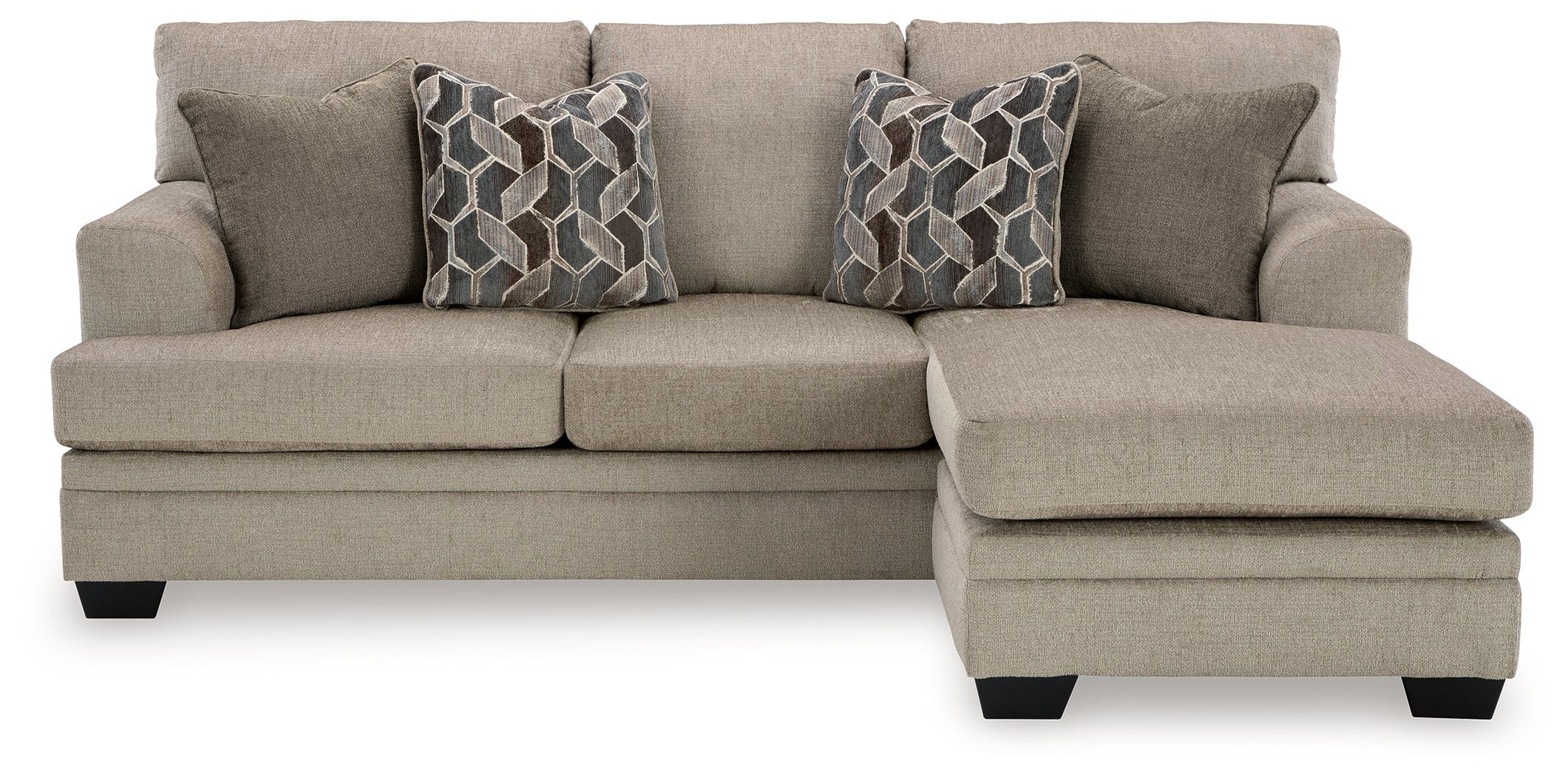 Ashley Furniture - Stonemeade Sofa Chaise - Taupe - Light Brown Fabric - Sofas