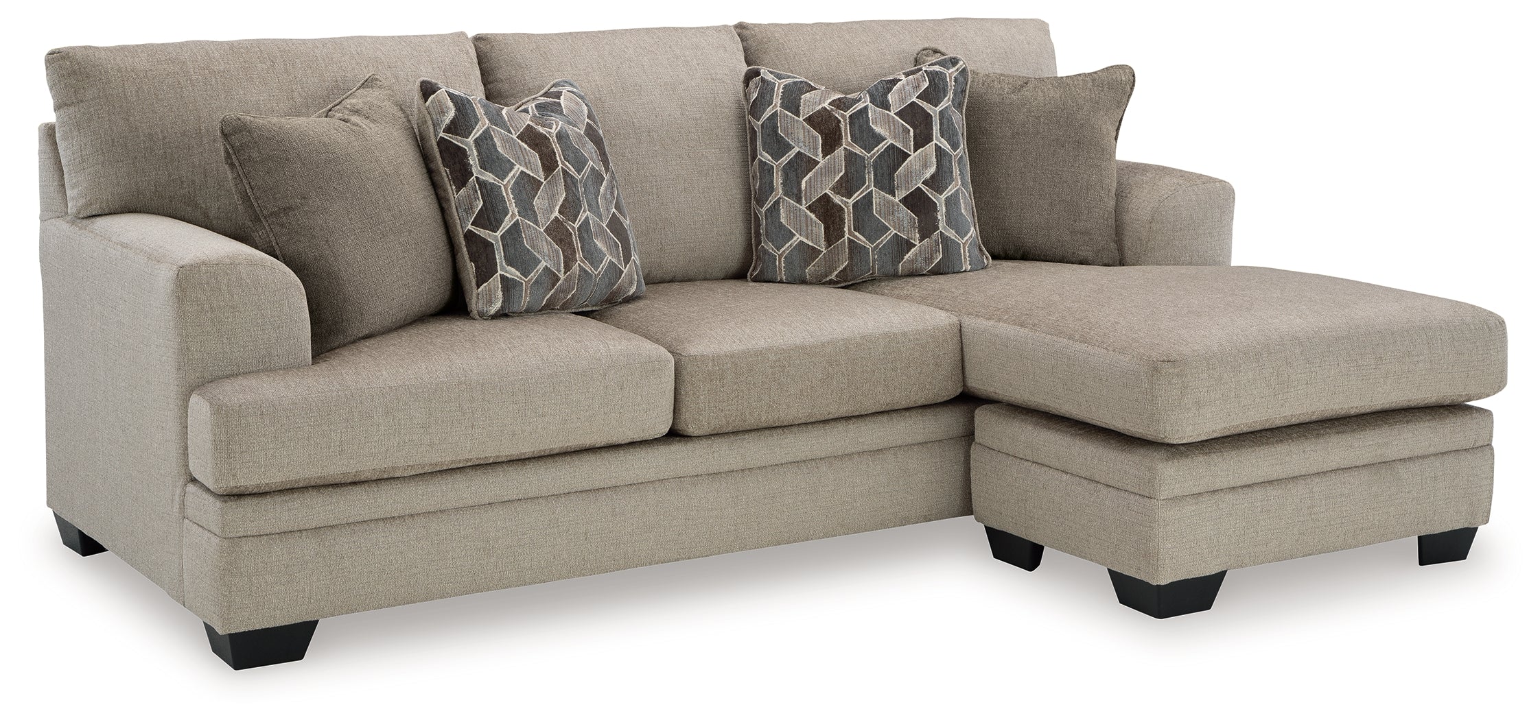 Ashley Furniture - Stonemeade Sofa Chaise - Taupe - Light Brown Fabric - Sofas - Additional View 2
