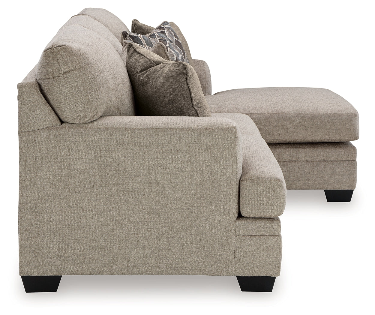 Ashley Furniture - Stonemeade Sofa Chaise - Taupe - Light Brown Fabric - Sofas - Additional View 4