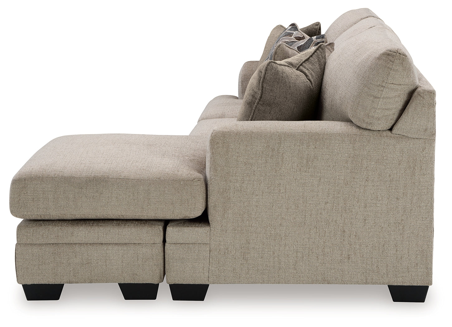 Ashley Furniture - Stonemeade Sofa Chaise - Taupe - Light Brown Fabric - Sofas - Additional View 6