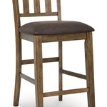 Ashley Furniture - BROXTYN BARSTOOL - Light Brown Wood|Faux Leather - Stools - Additional View 2