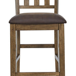 Ashley Furniture - BROXTYN BARSTOOL - Light Brown Wood|Faux Leather - Stools - Additional View 3