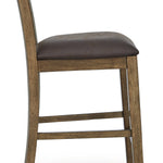 Ashley Furniture - BROXTYN BARSTOOL - Light Brown Wood|Faux Leather - Stools - Additional View 4