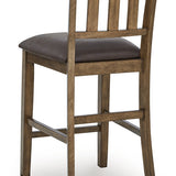 Ashley Furniture - BROXTYN BARSTOOL - Light Brown Wood|Faux Leather - Stools - Additional View 5