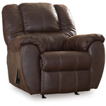 Ashley Furniture - Mcgann Rocker Recliner - Walnut - Dark Brown Faux Leather - Recliners