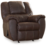 Ashley Furniture - Mcgann Rocker Recliner - Walnut - Dark Brown Faux Leather - Recliners