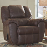 Ashley Furniture - Mcgann Rocker Recliner - Walnut - Dark Brown Faux Leather - Recliners - Additional View 1