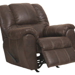 Ashley Furniture - Mcgann Rocker Recliner - Walnut - Dark Brown Faux Leather - Recliners - Additional View 2