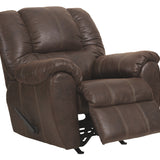 Ashley Furniture - Mcgann Rocker Recliner - Walnut - Dark Brown Faux Leather - Recliners - Additional View 2