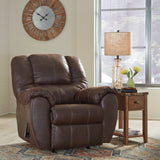 Ashley Furniture - Mcgann Rocker Recliner - Walnut - Dark Brown Faux Leather - Recliners - Additional View 5
