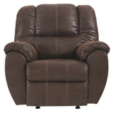 Ashley Furniture - Mcgann Rocker Recliner - Walnut - Dark Brown Faux Leather - Recliners - Additional View 6