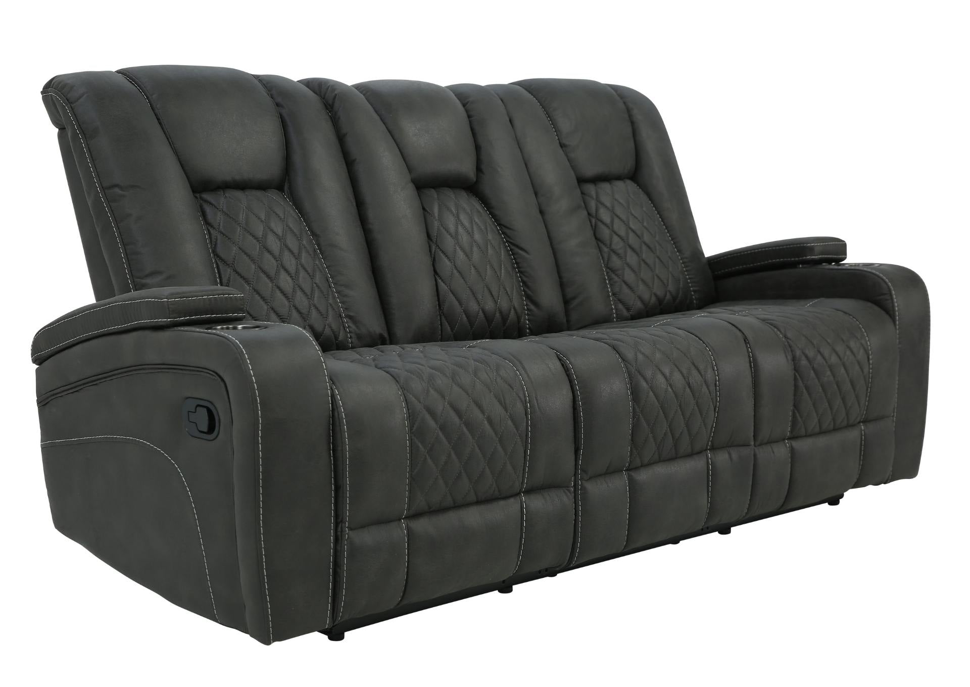 ABILENE GRANITE RECLINING SOFA WITH DROP DOWN TABLE - Additional View 1