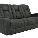ABILENE GRANITE RECLINING SOFA WITH DROP DOWN TABLE - Additional View 1