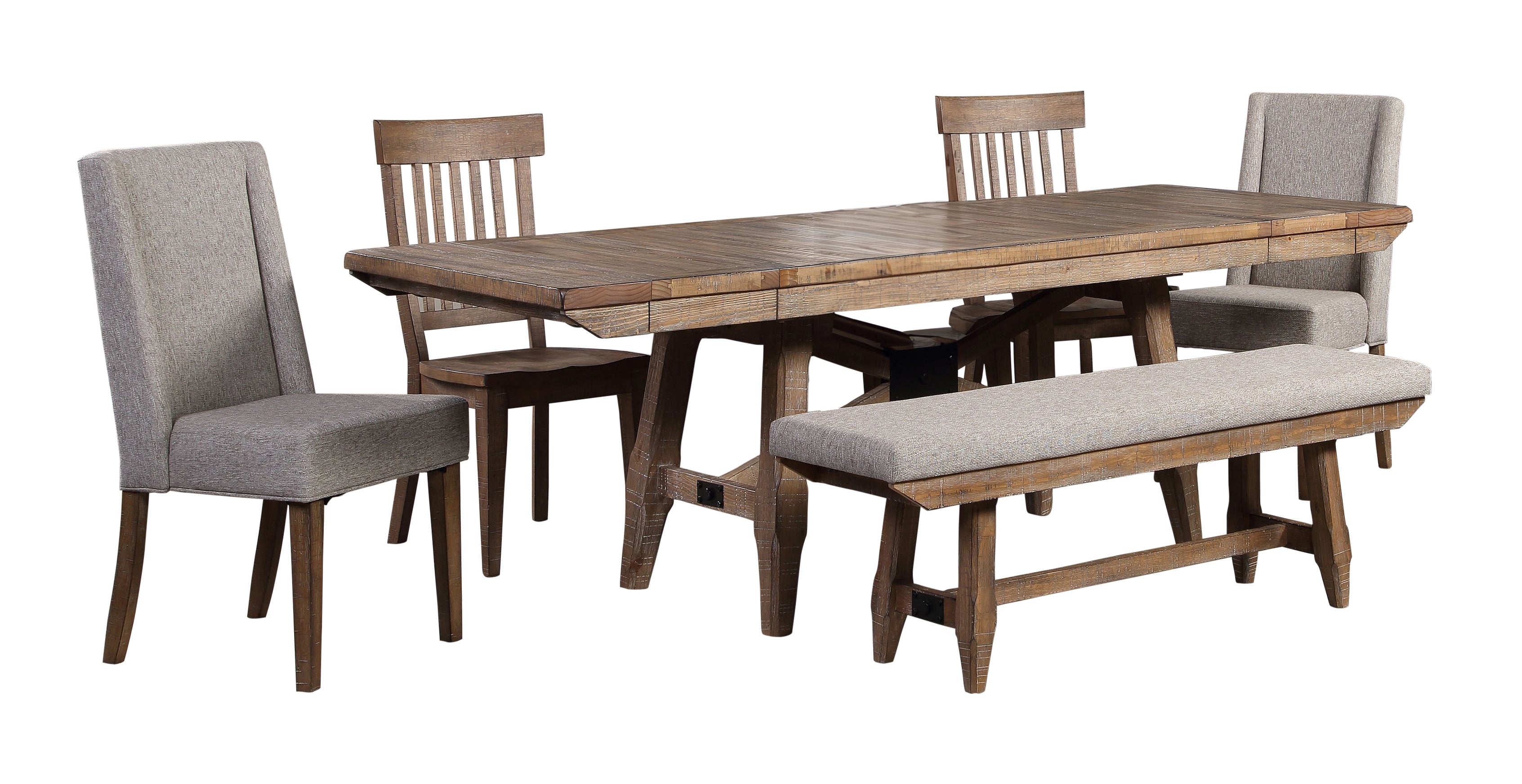 Steve Silver Furniture - Riverdale 6 Piece Dining Table Set - Light Brown Wood - Dining Room Sets - Additional View 5