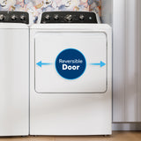 GE 7.2 Cu. Ft. Capacity Electric Dryer With Up To 120 Ft. Venting​ And Reversible Door​ - White - Dryers - Additional View 8
