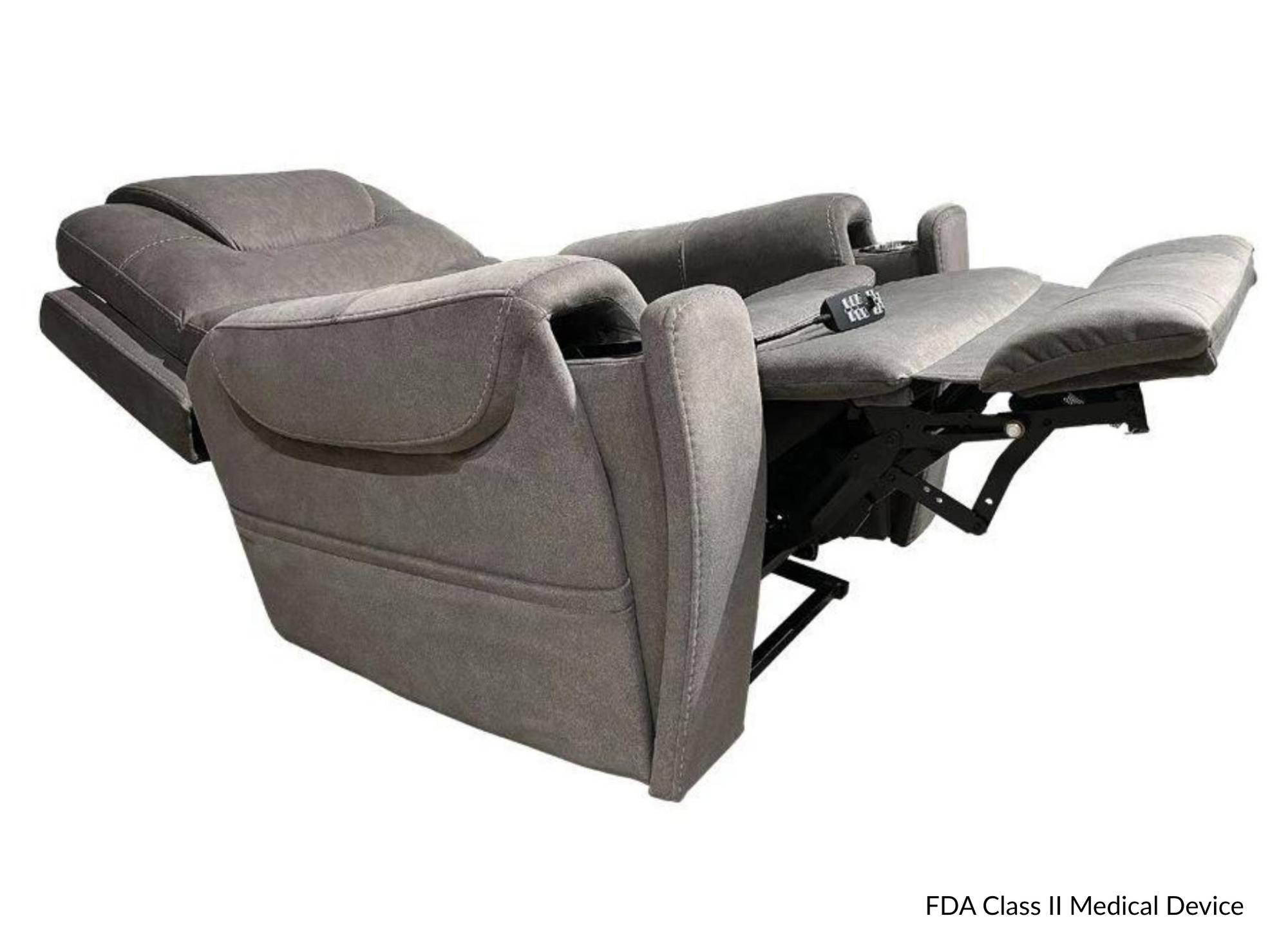 Mink Lift Chair With Heat, Power Adjustable Headrest And Lumbar - Grey - Additional View 1