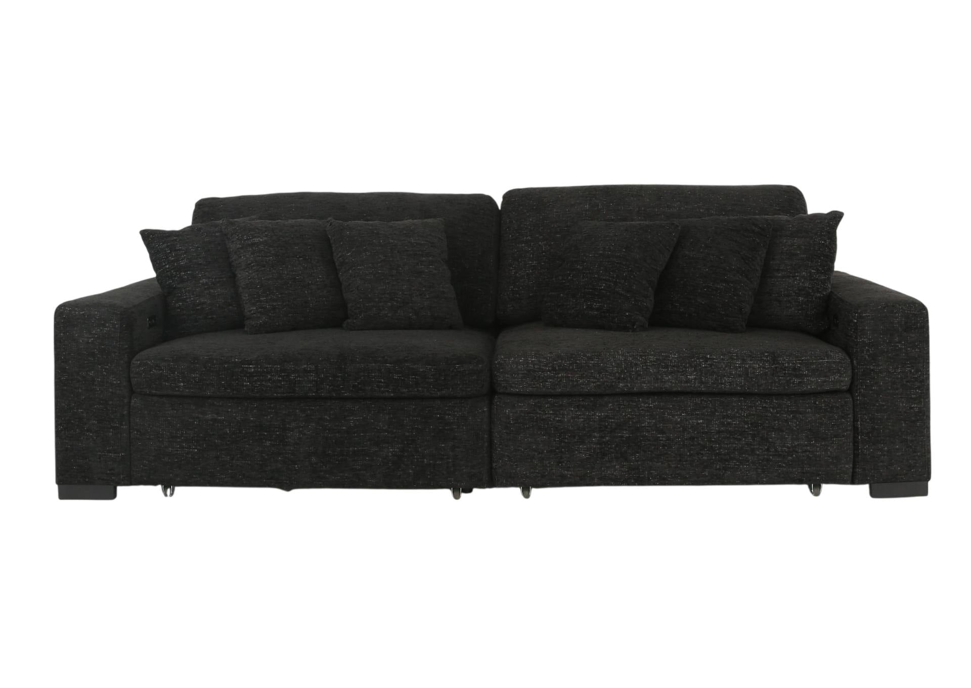 LACHLAN EBONY POWER SOFA WITH SLIDING SEATS - Additional View 1