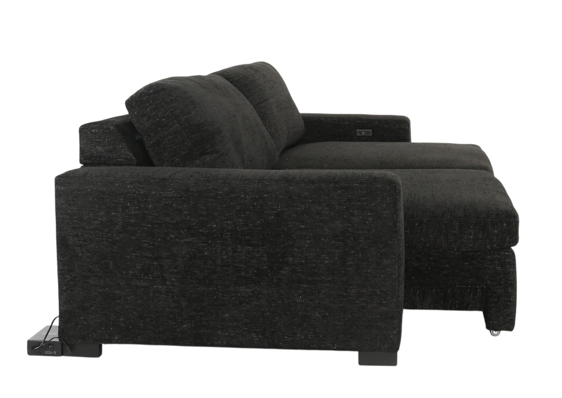 LACHLAN EBONY POWER SOFA WITH SLIDING SEATS - Additional View 4