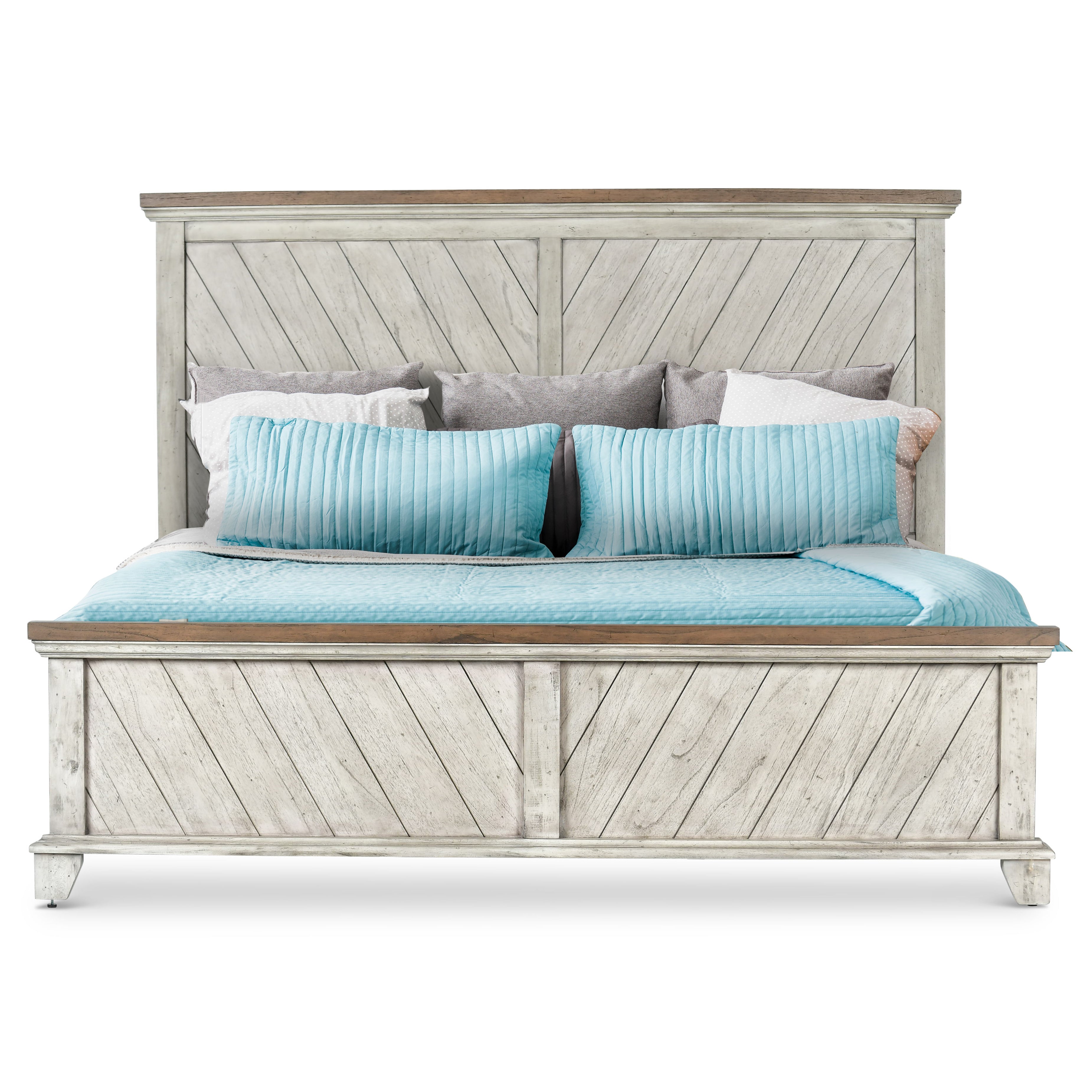 Steve Silver Furniture - Bear Creek King Bed - White - Faux Leather - Beds