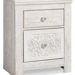 Ashley Furniture - PAXBERRY TWO DRAWER NIGHT STAND - White Wood - Nightstands