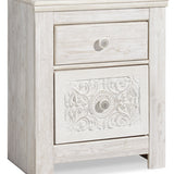 Ashley Furniture - PAXBERRY TWO DRAWER NIGHT STAND - White Wood - Nightstands