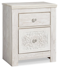 Ashley Furniture - PAXBERRY TWO DRAWER NIGHT STAND - White Wood - Nightstands