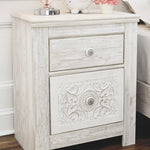 Ashley Furniture - PAXBERRY TWO DRAWER NIGHT STAND - White Wood - Nightstands - Additional View 1