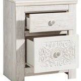 Ashley Furniture - PAXBERRY TWO DRAWER NIGHT STAND - White Wood - Nightstands - Additional View 2