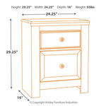 Ashley Furniture - PAXBERRY TWO DRAWER NIGHT STAND - White Wood - Nightstands - Additional View 3