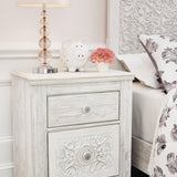Ashley Furniture - PAXBERRY TWO DRAWER NIGHT STAND - White Wood - Nightstands - Additional View 6