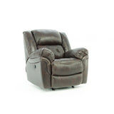 Hudson Leather Power Recliner - Chocolate - Additional View 1