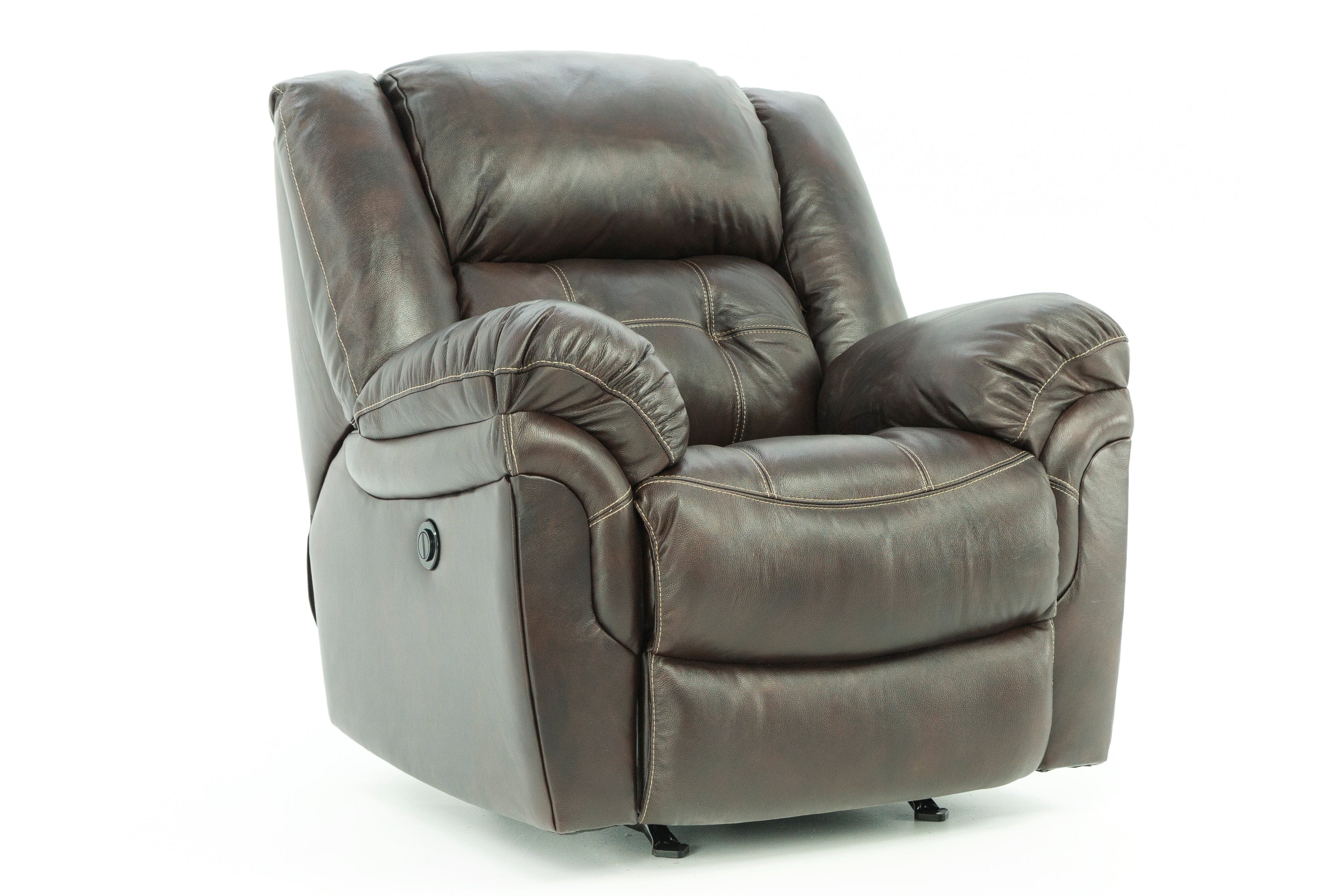 Hudson Leather Power Recliner - Chocolate - Additional View 1
