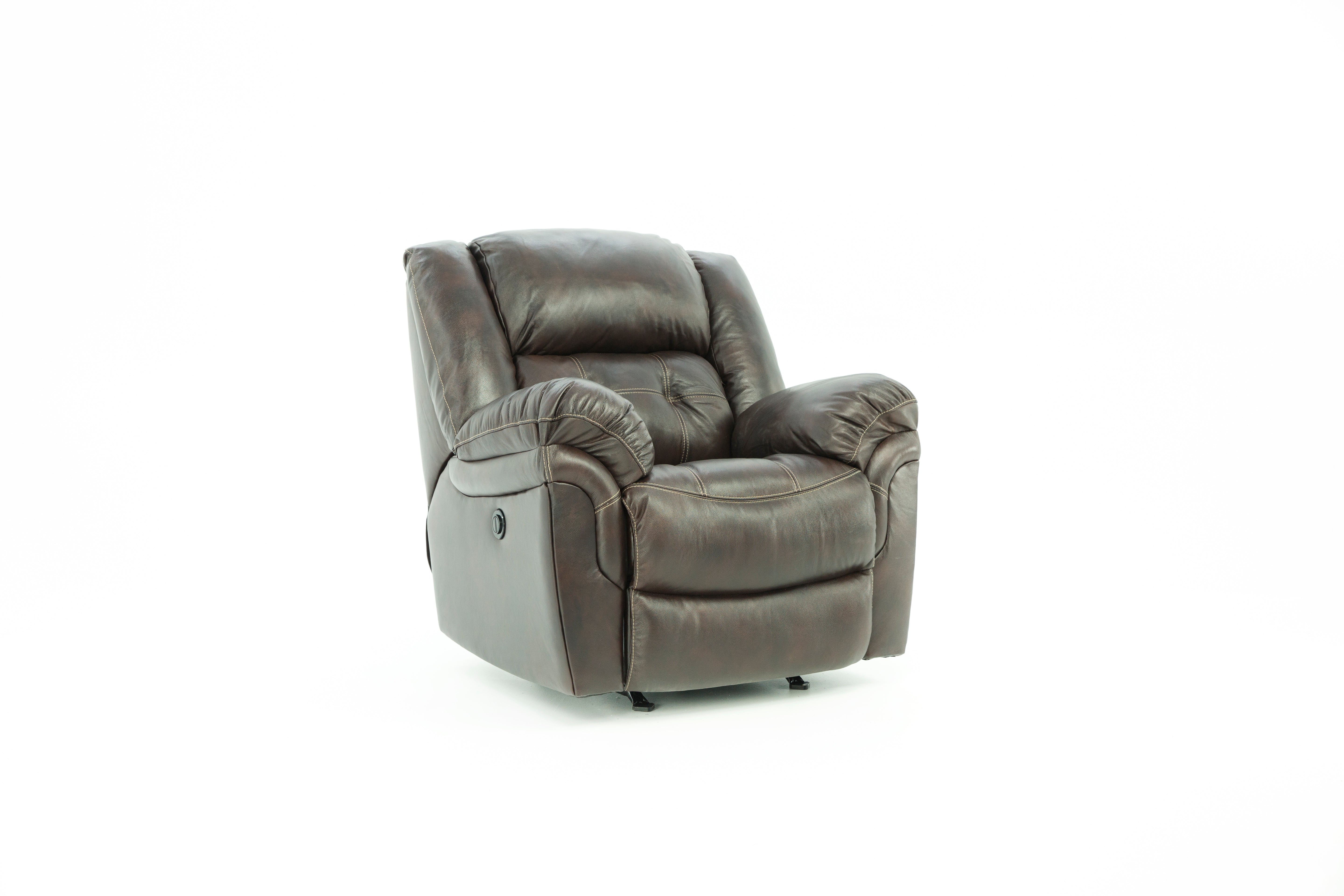 Hudson Leather Power Recliner - Chocolate - Additional View 1