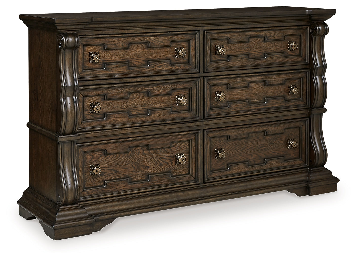 Ashley Furniture - MAYLEE DRESSER - Dark Brown Wood - Dresser & Mirror