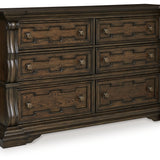 Ashley Furniture - MAYLEE DRESSER - Dark Brown Wood - Dresser & Mirror