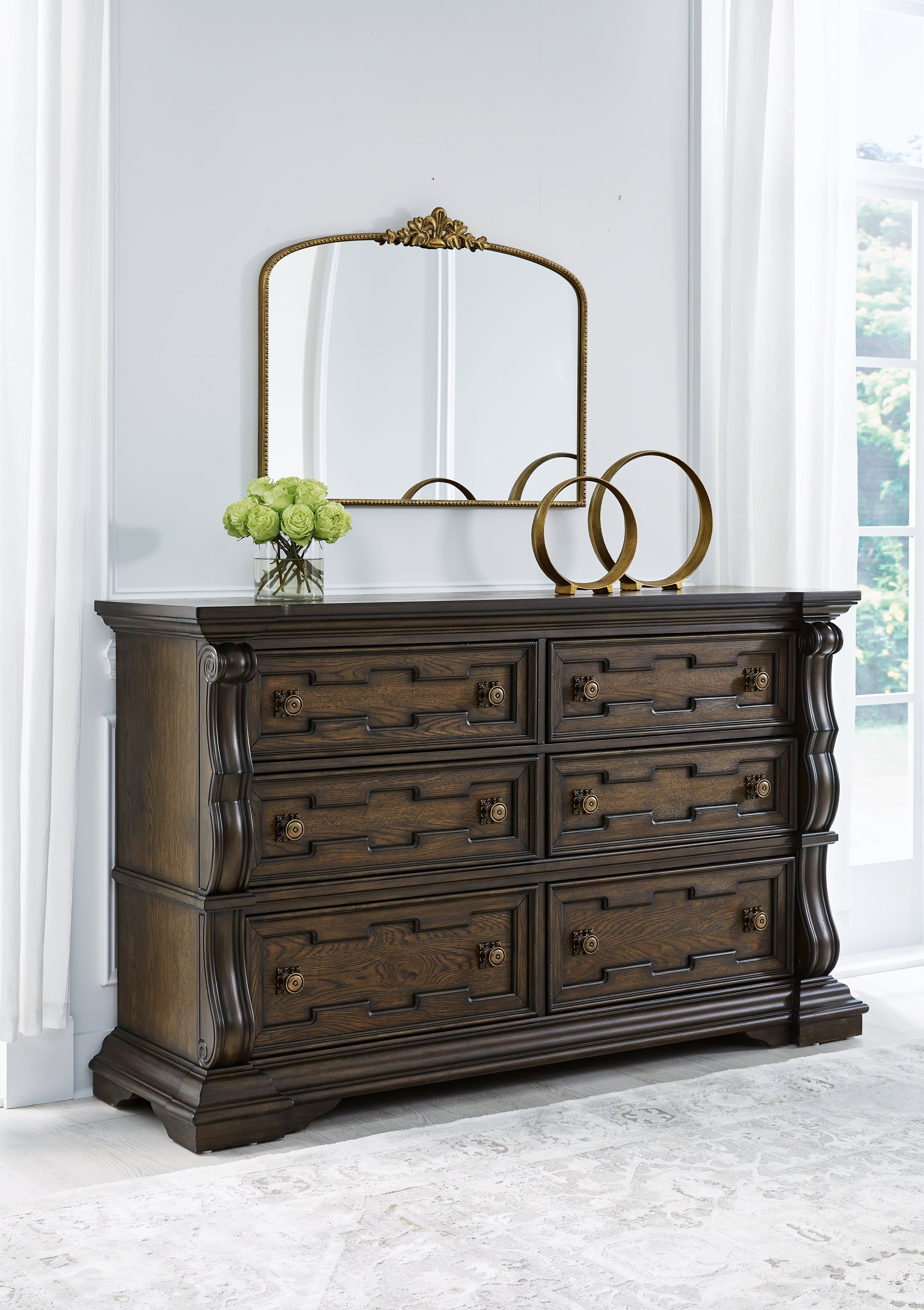 Ashley Furniture - MAYLEE DRESSER - Dark Brown Wood - Dresser & Mirror - Additional View 1