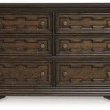 Ashley Furniture - MAYLEE DRESSER - Dark Brown Wood - Dresser & Mirror - Additional View 3