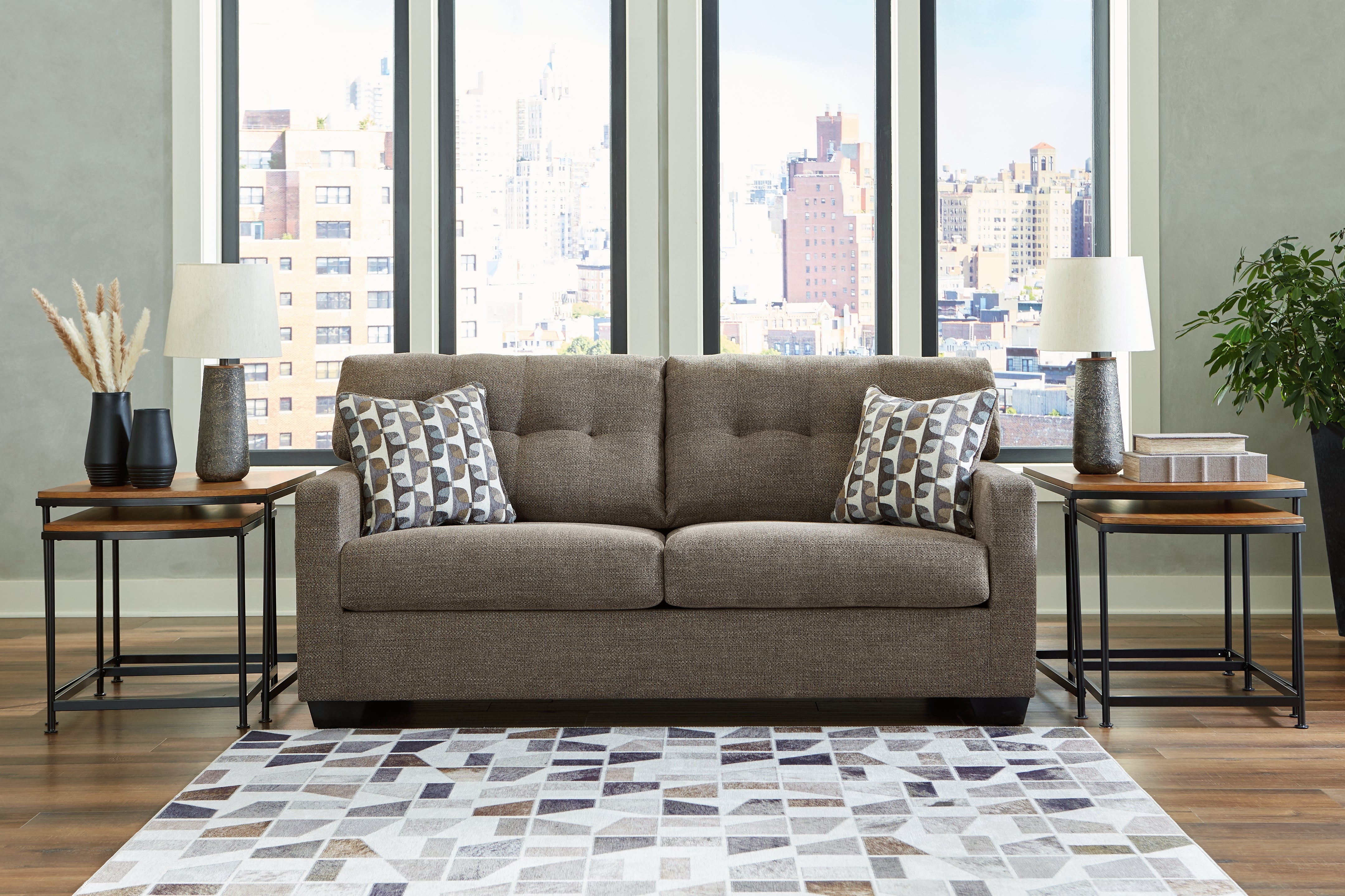 Ashley Furniture - Mahoney Sofa - Chocolate - Dark Brown Fabric - Sofas - Additional View 1