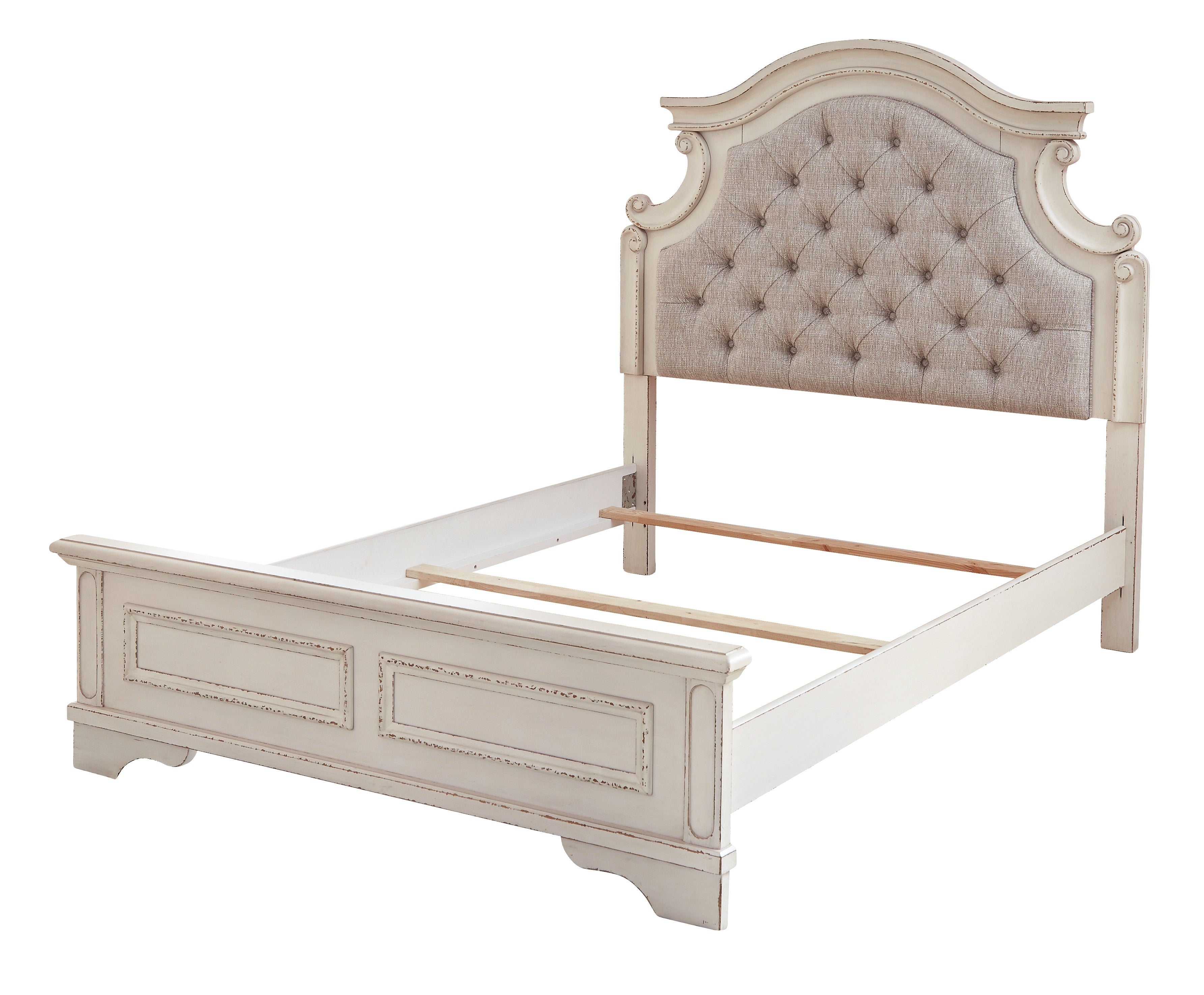 Ashley Furniture - Realyn Full Panel Bed - White Wood|Fabric - Beds - Additional View 3