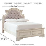 Ashley Furniture - Realyn Full Panel Bed - White Wood|Fabric - Beds - Additional View 4