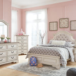 Ashley Furniture - Realyn Full Panel Bed - White Wood|Fabric - Beds - Additional View 6