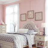Ashley Furniture - Realyn Full Panel Bed - White Wood|Fabric - Beds - Additional View 8