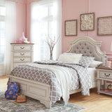 Ashley Furniture - Realyn Full Panel Bed - White Wood|Fabric - Beds - Additional View 9