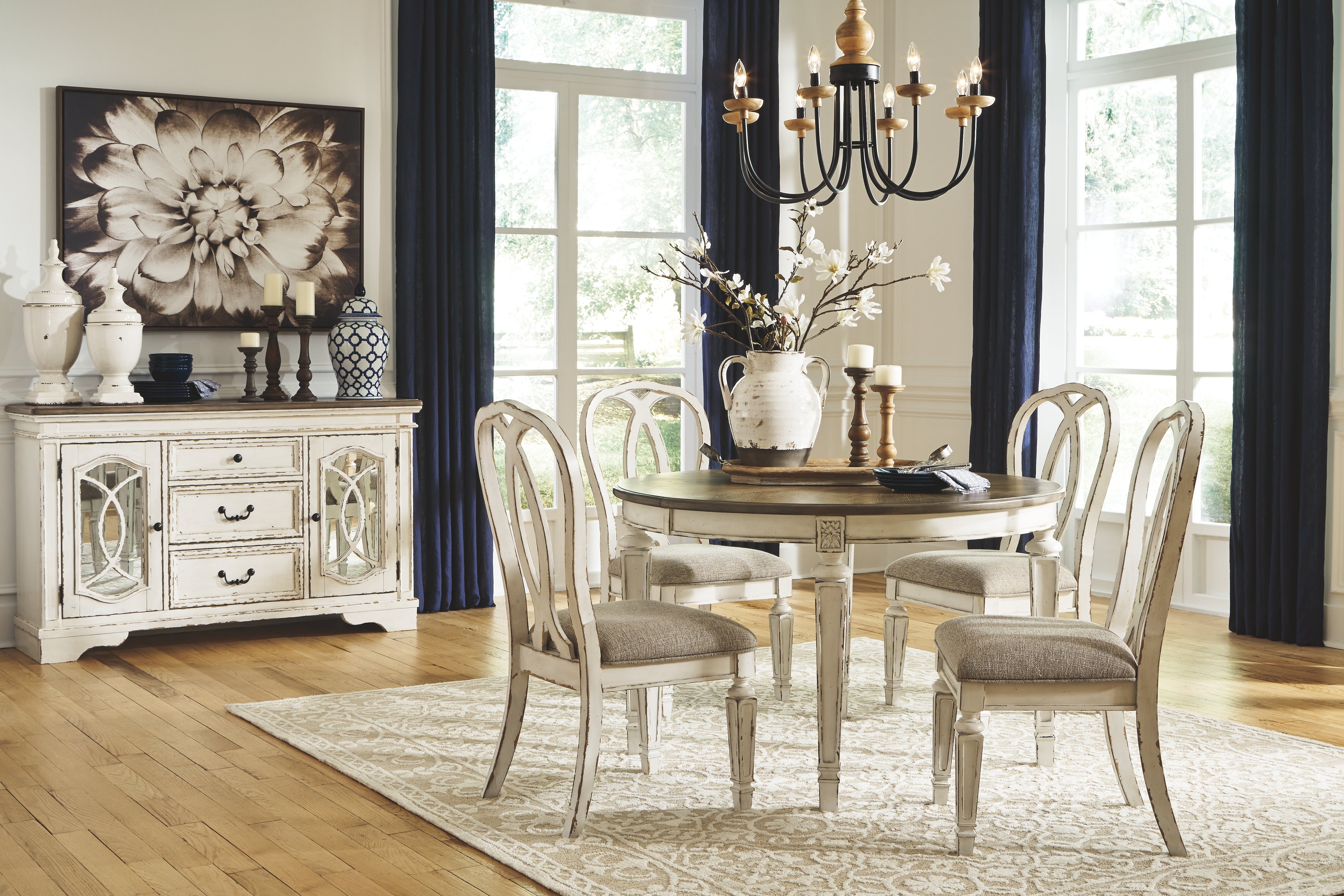 Ashley Furniture - REALYN OVAL DINING ROOM TABLE - White Wood - Tables - Additional View 1